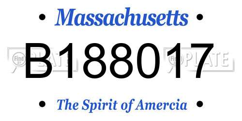B188017 Massachusetts License Plate