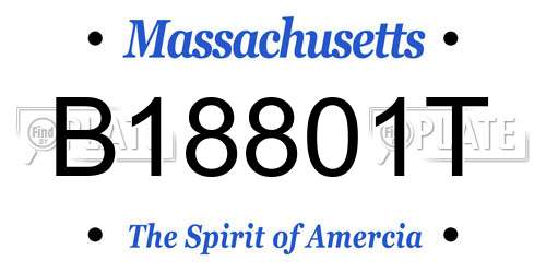 B18801T Massachusetts License Plate