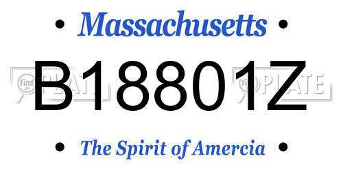 B18801Z Massachusetts License Plate
