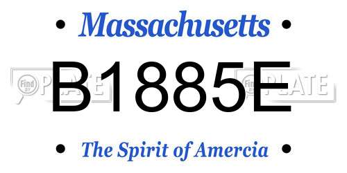 B1885E Massachusetts License Plate