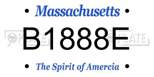 B1888E Massachusetts License Plate