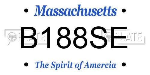 B188SE Massachusetts License Plate
