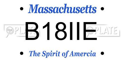B18IIE Massachusetts License Plate