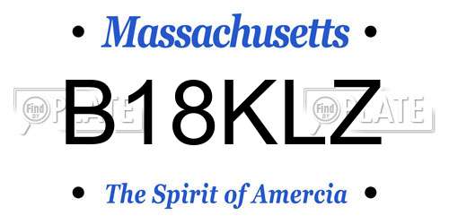 B18KLZ Massachusetts License Plate