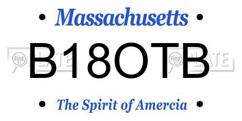 B18OTB Massachusetts License Plate