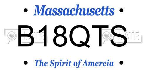 B18QTS Massachusetts License Plate