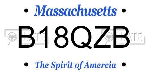 B18QZB Massachusetts License Plate