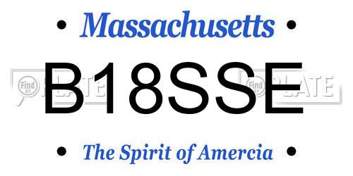B18SSE Massachusetts License Plate