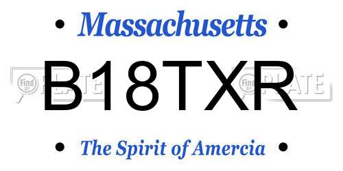 B18TXR Massachusetts License Plate
