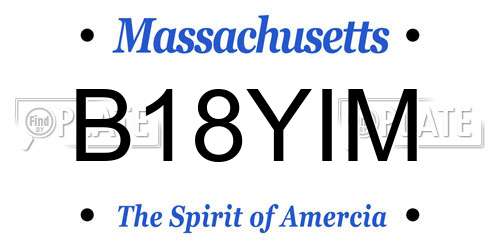 B18YIM Massachusetts License Plate