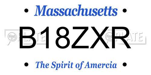 B18ZXR Massachusetts License Plate