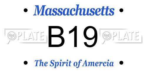 B19 Massachusetts License Plate
