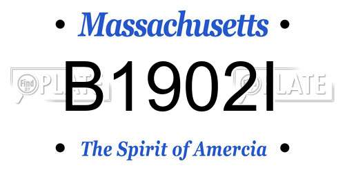 B1902I Massachusetts License Plate