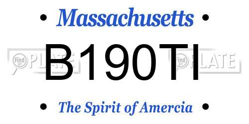B190TI Massachusetts License Plate