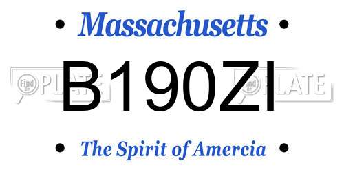 B190ZI Massachusetts License Plate