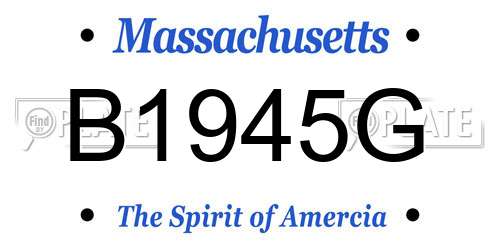 B1945G Massachusetts License Plate
