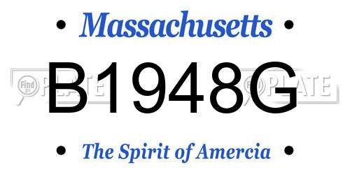 B1948G Massachusetts License Plate