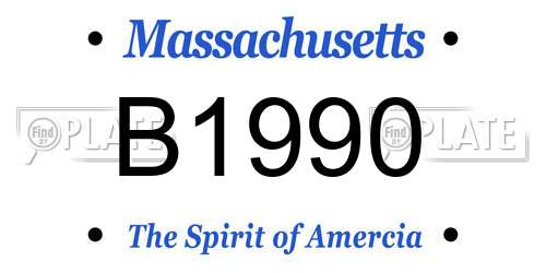 B1990 Massachusetts License Plate