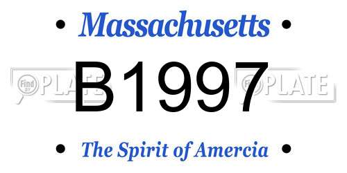 B1997 Massachusetts License Plate
