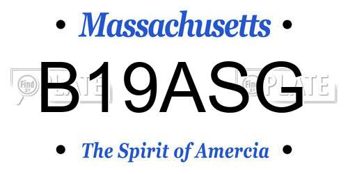 B19ASG Massachusetts License Plate
