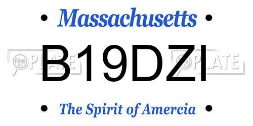 B19DZI Massachusetts License Plate