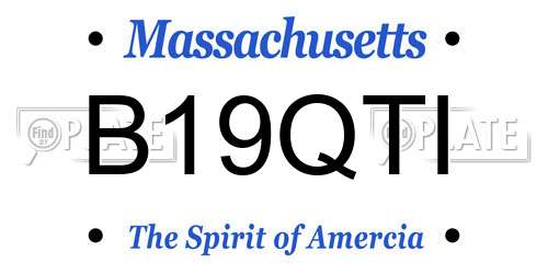B19QTI Massachusetts License Plate