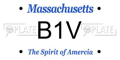 B1V Massachusetts License Plate
