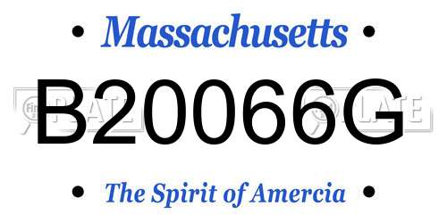 B20066G Massachusetts License Plate