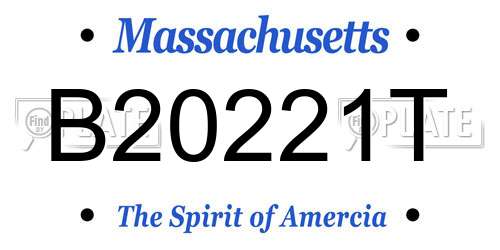 B20221T Massachusetts License Plate