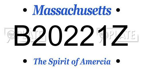 B20221Z Massachusetts License Plate