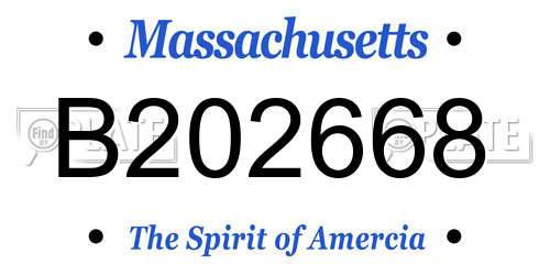 B202668 Massachusetts License Plate