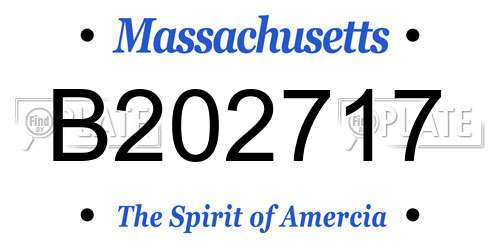 B202717 Massachusetts License Plate