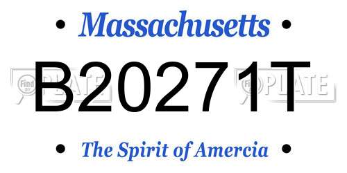B20271T Massachusetts License Plate