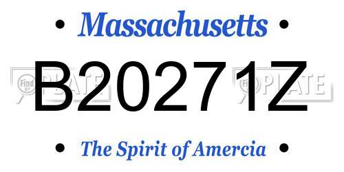 B20271Z Massachusetts License Plate