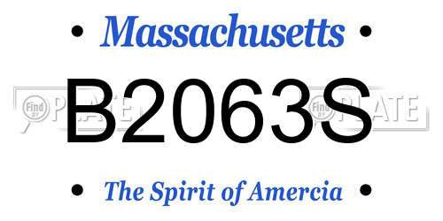 B2063S Massachusetts License Plate