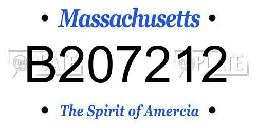 B207212 Massachusetts License Plate