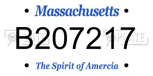 B207217 Massachusetts License Plate