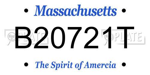 B20721T Massachusetts License Plate