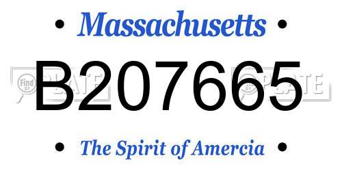 B207665 Massachusetts License Plate