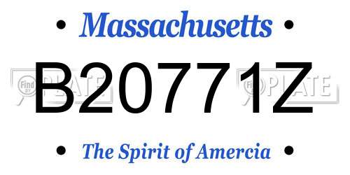 B20771Z Massachusetts License Plate