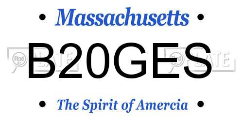 B20GES Massachusetts License Plate