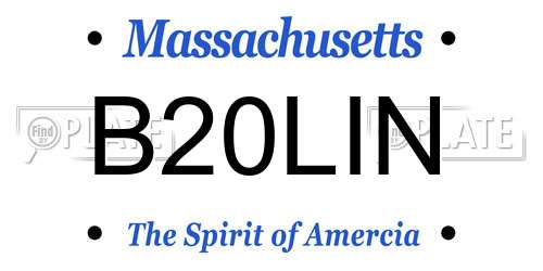 B20LIN Massachusetts License Plate