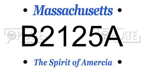 B2125A Massachusetts License Plate