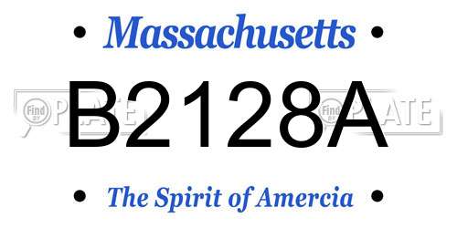 B2128A Massachusetts License Plate