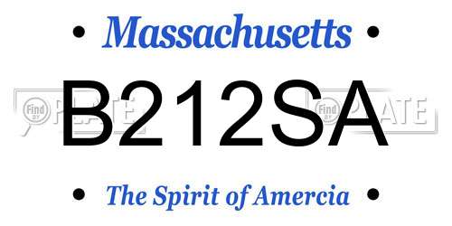 B212SA Massachusetts License Plate