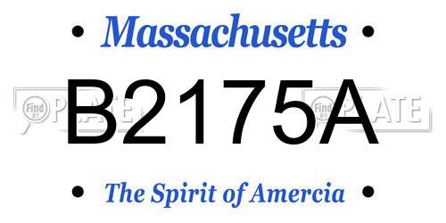 B2175A Massachusetts License Plate
