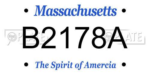 B2178A Massachusetts License Plate