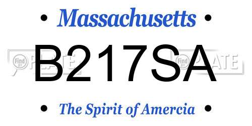 B217SA Massachusetts License Plate