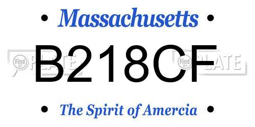 B218CF Massachusetts License Plate