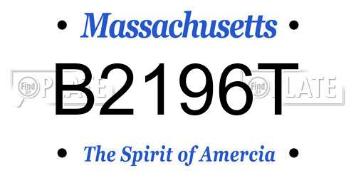 B2196T Massachusetts License Plate